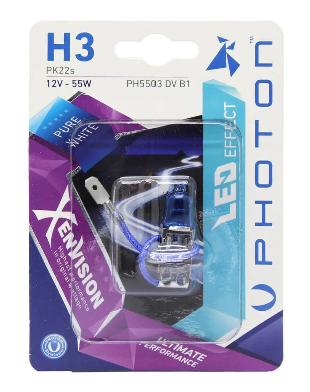 L-PH5503-1 - PHOTON H3 12V 55W MAVİ CAM BEYAZ IŞIK [TEKLİ] Led - Oto Yedek Parça Görseli