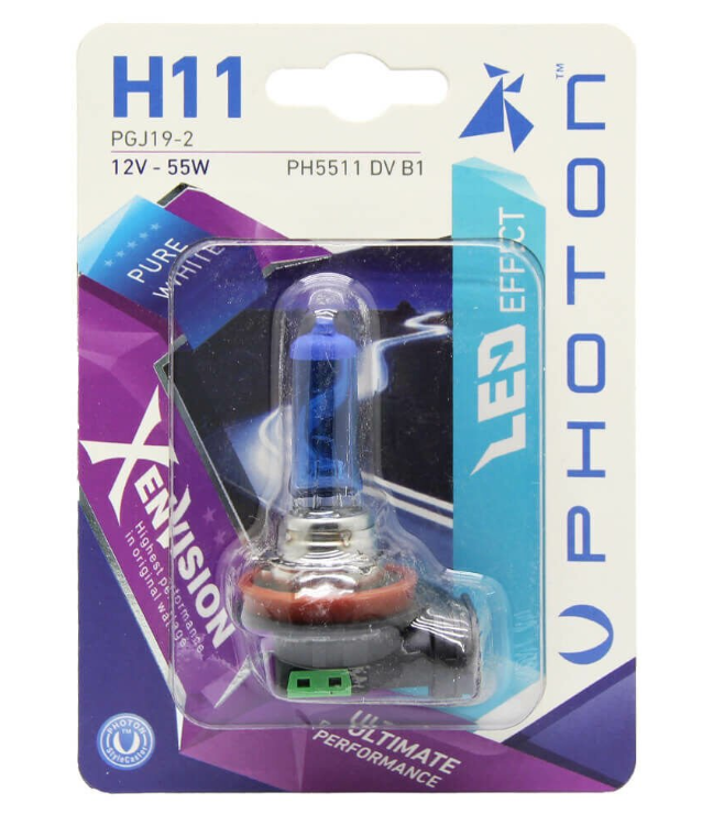 L-PH5511-1 - PHOTON H11 12V 55W MAVİ CAM BEYAZ IŞIK [TEKLİ] Led - Oto Yedek Parça Görseli